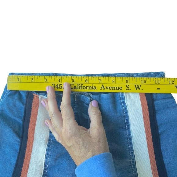 Wide Leg Barrel Jeans Womens Size Small Striped Ankle Crop Baggy Relaxed Loose - Picture 12 of 16